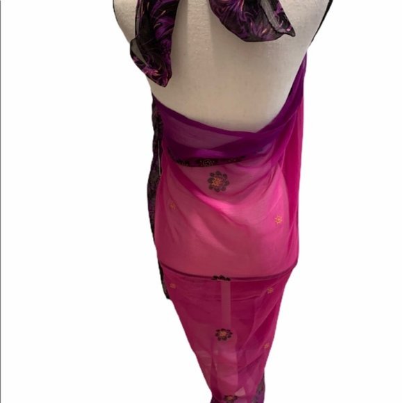 Pink & Purple Scarf/Sarong/Wrap Chiffon 80”x45” - Picture 3 of 7